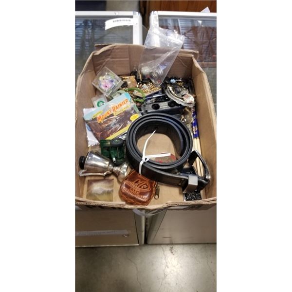 ASSORTED ESTATE JEWELLERY, LEATHER BELT AND MORE