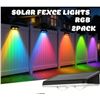 Image 1 : NEW 2 PACK SOLAR FENCE LIGHTS, MULTI COLOUR GARDEN WALL LIGHTS
