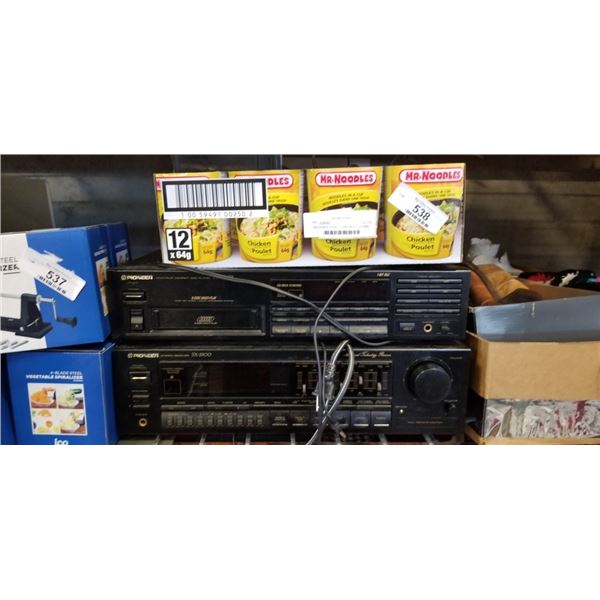 TWO PIONEER STEREO COMPONENTS PD-M455 AND SX -2900 WITH BOX OF CORDS