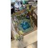 Image 3 : 3 BOXES OF ESTATE GLASS, SERVING ITEMS, CRYSTAL, LINENS AND LEATHER COWBOY BOOTS