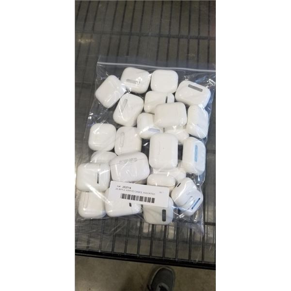 25 APPLE AIRPOD CASES, ASSORTED MODEL, ALL AUTHENTIC APPLE, CASES ONLY