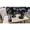 Image 1 : 2 BLACK 16 INCH TABLE FANS AND DIRT DEVIL SCORPION CAR VAC