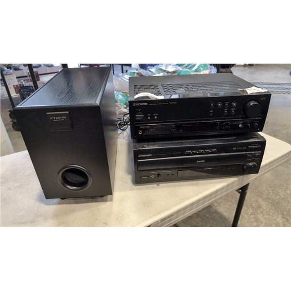 PIONEER AUDIO VIDEO RECEIVER MODEL VSX-305, PIONEER CD / LASER DISC PLAYER MODEL CLD- M403  AND PION