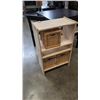Image 1 : 2 PINE SHOE SHELVES AND 3 WICKER BASKETS