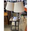 Image 1 : PAIR OF TABLE LAMPS AND SMALL SIDE TABLE