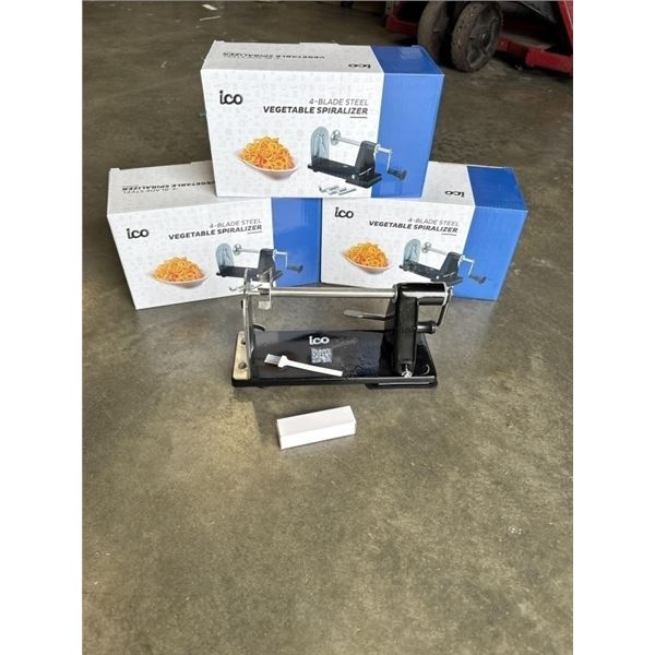 4 NEW ICO 4 BLADE STEEL VEGETABLE SPIRALIZERS