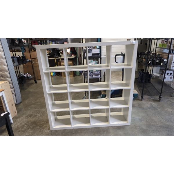 WHITE IKEA CUBICLE SHELVING UNIT 59 X 59 INCH AND 16 INCH DEEP