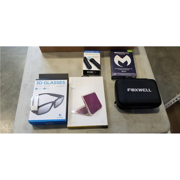 3D GLASSES, ACTION GRIPS, FOLIO CASE, FOXWELL CASE AND CYBER SERCURITY