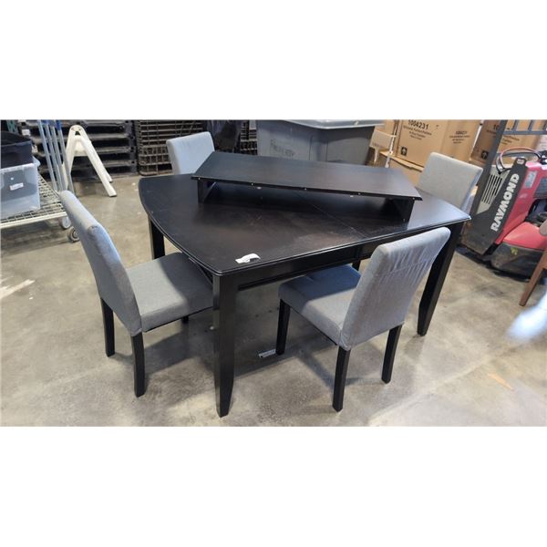 MODERN DINING TABLE WITH LEAF AND FOUR CHAIRS