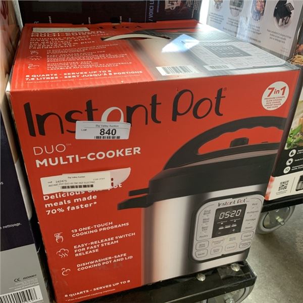 INSTANT POT DUO V5 7IN1 8QT ELECTRIC PRESSURE COOKER - TESTED WORKING, RETAIL $179