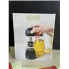 Image 2 : NEW EPARE OIL AND VINEGAR GLASS JAR SET, STAINLESS METAL COFFEE GRINDER, AND 2 3PC CUTTING BOARD SET