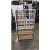 Image 1 : FOLDING SHELF UNIT WITH TEAK SHELVES, 59 INCH TALL, 30 INCH WIDE AND 10 INCH DEEP
