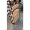 Image 2 : FOLDING SHELF UNIT WITH TEAK SHELVES, 59 INCH TALL, 30 INCH WIDE AND 10 INCH DEEP