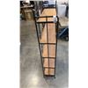 Image 4 : FOLDING SHELF UNIT WITH TEAK SHELVES, 59 INCH TALL, 30 INCH WIDE AND 10 INCH DEEP