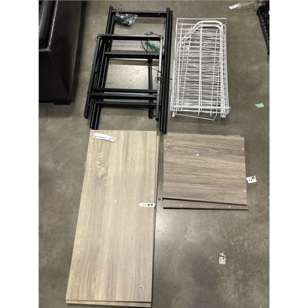 2 SMALL SHELVES AND SHOE RACK