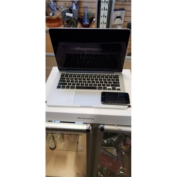 MAC BOOK PRO A1502, UNKNOWN CONDITION WITH 8GB IPOD TOUCH