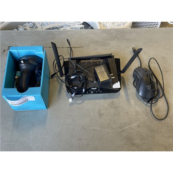 DLINK ROUTER, RAZER MOUSE, VR JOYCON