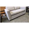 Image 3 : MODERN BEIGE UPHOLSTERED LOVESEAT, MADE IN CANADA, GOOD CLEAN CONDITION