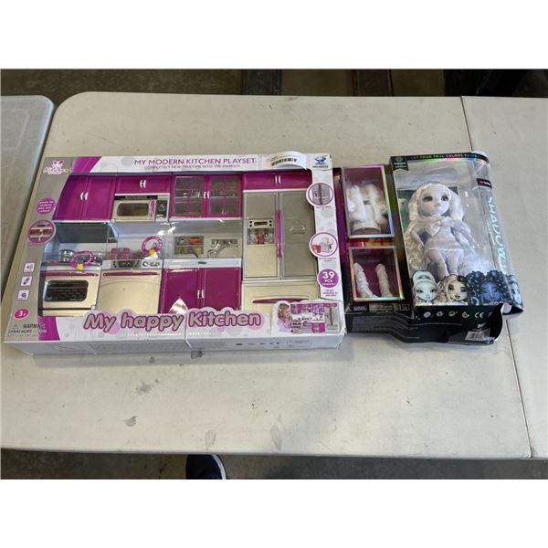 MY MODERN KITCHEN PLAYSET AND NEW DOLL SET