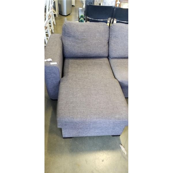GREY FABRIC SECTIONAL COUCH WITH STORAGE
