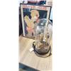 Image 1 : DECORATIVE LED TABLE LIGHT IN GLASS DOME AND LA LOIE FULLER PRINT