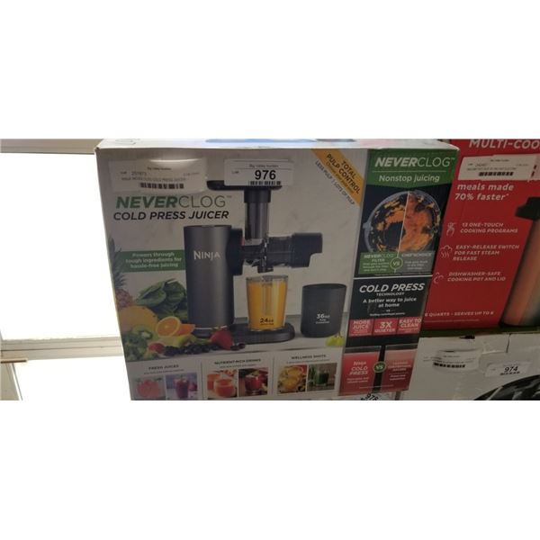 NINJA NEVER CLOG COLD PRESS JUICER - TESTED WORKING, RETAIL $189
