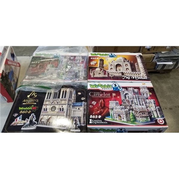 4 ASSORTED 3D PUZZELS