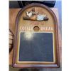 Image 2 : CHALKBOARD WALL SIGN AND REPRODUCTION WALL CLOCK