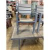Image 2 : PATIO TABLE AND 4 MATCHING CHAIRS