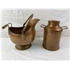 Image 1 : Vintage Copper Scuttle & Milk Jug