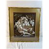 Image 1 : Framed Textile Artwork with Gold Frame