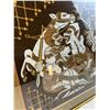 Image 2 : Framed Textile Artwork with Gold Frame