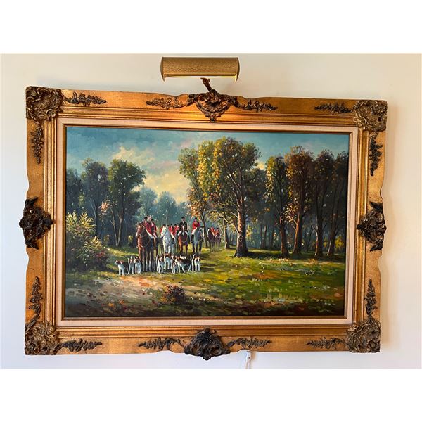 Framed Horseback Painting