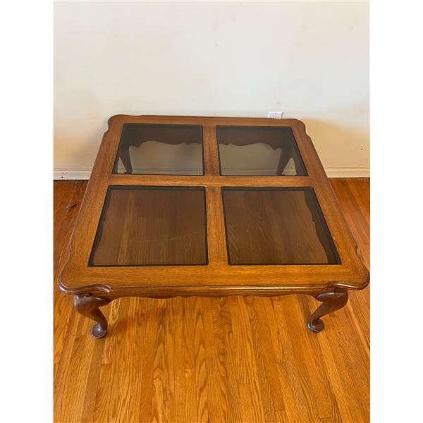 "Gordons" Wooden Coffee Table with Glass Inlay