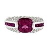 Image 4 : Sonia B. 18k Gold Cushion Pink Tourmaline Solitaire Spinel & Diamond Band Ring