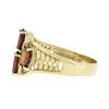 Image 5 : 10k Yellow Gold 3.50 ctw Prong Set Oval Cut Garnet Open Work Sides Wide Band Rin