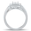 Image 4 : 0.71 ctw VS2 CLARITY E COLOR CENTER Diamond Platinum Ring (1.00 ctw Diamonds) GI