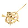 Image 4 : Antique 14k TT Gold Diamond & Ruby Detailed Crown w/ Scepter Pin Brooch Pendant