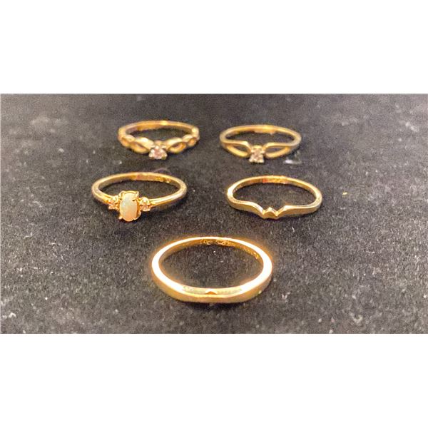 FIVE APPROX 14K LADIES RINGS SET WITH ASSORTED STONES (7G)