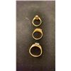 Image 3 : THREE APPROX 10K LADIES RINGS SET WITH ASSORTED STONES (6.6G)