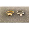 Image 1 : APPROX 18K LADIES RING SET WITH DIAMOND (.12CT), AND APPROX 10K LADIES RING SET WITH PEARLS (2.9G)