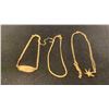 Image 1 : TWO APPROX 10K BRACELETS (6" & 7") AND APPROX 10K CHAIN (16") WITH APPROX 10K PENDANT (3.5G)