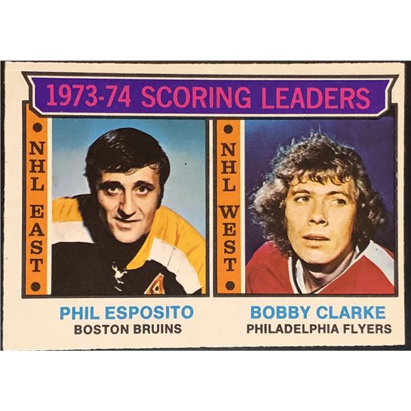 1974-75 O-PEE-CHEE PHIL ESPOSITO & BOBBY CLARKE (HOF)