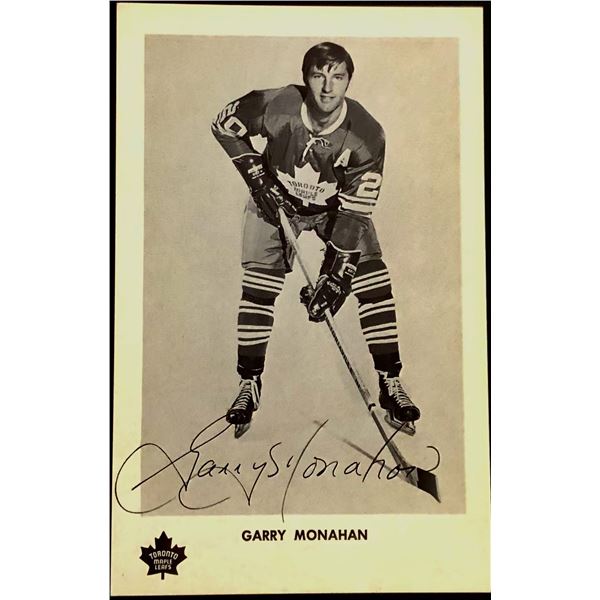 TORONTO MAPLE LEAFS TEAM ISSUED POSTCARD - GARRY MONAHAN - SIGNED