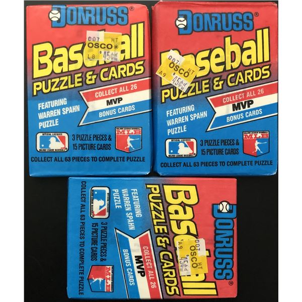1989 DONRUSS BASEBALL WAX PACKS (3)