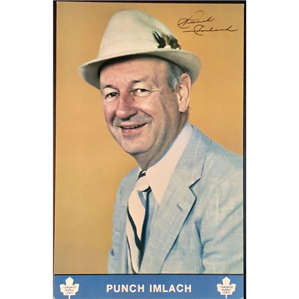 1970 TORONTO MAPLE LEAFS POSTCARD - PUNCH IMLACH