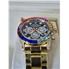 Image 2 : NEW ROLEX DAYTONA RAINBOW COSMOGRAPH 116598RBOW REPLICA WATCH. YELLOW GOLD CASE AND OYSTER BRACELET.