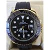 Image 1 : NEW ROLEX YACHT-MASTER 226658 REPLICA WATCH. 18k YELLOW GOLD CASE AND BLACK OYSTER-FLEX BRACELET. BL