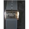 Image 7 : NEW Q. HUBLOT SKELETON FACE REPLICA WATCH. ROSE GOLD CASE. MULTI-COLOR DIAL. BLUE RUBBER FLEX STRAP.