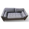 Image 1 : 2-Seat  73" Dark Blue Tufted Sofa (Good Condition, approx. 73  x  35  x 28")